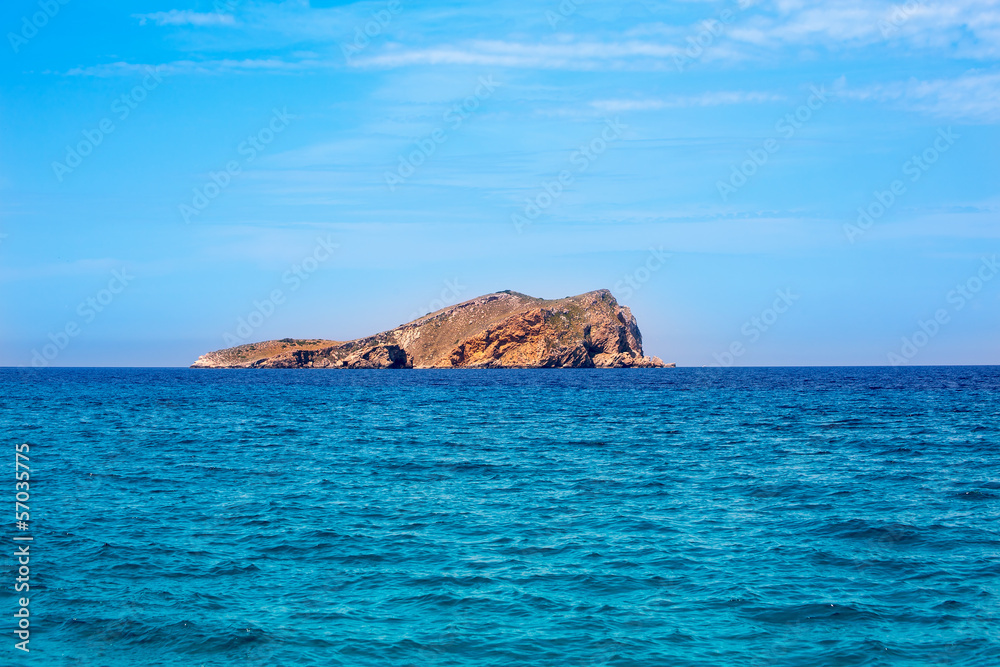 Ibiza Esparto Island view from sea in Balearic