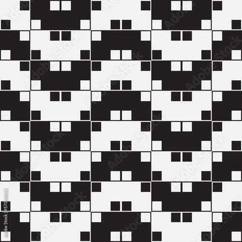 Fototapeta Naklejka Na Ścianę i Meble -  Herringbone Weave Black White Illusion Vector Seamless Pattern
