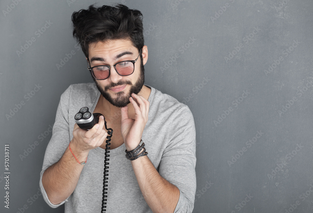 sexy fashion man model dressed casual posing dramatic