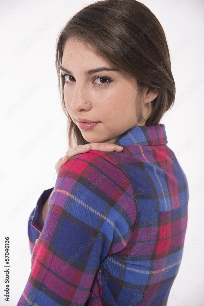 Beautiful young model with brown hair, slim and youthful Beautiful young model with brown hair, slim and youthful