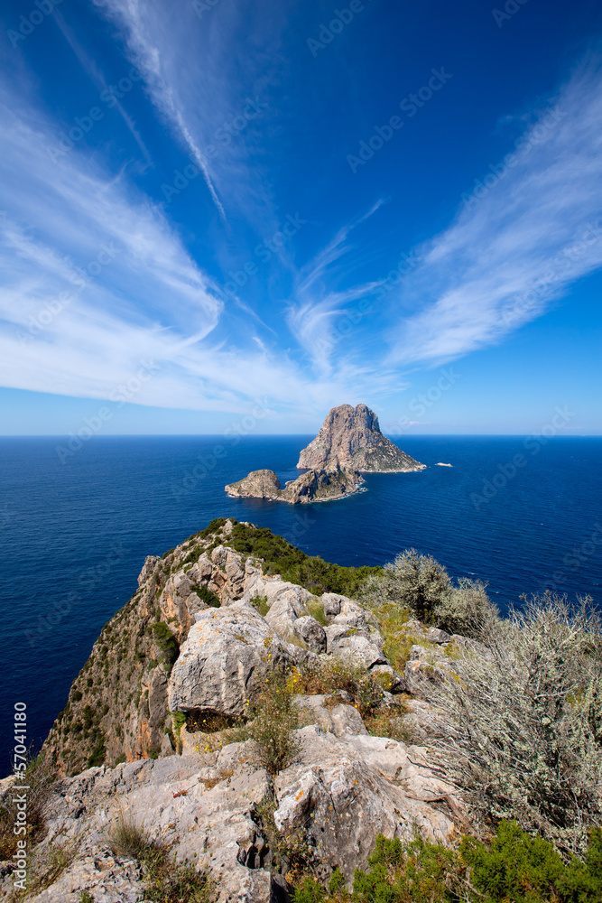 Naklejka premium Ibiza Es Vedra and Vedranell from Torre des Savinar