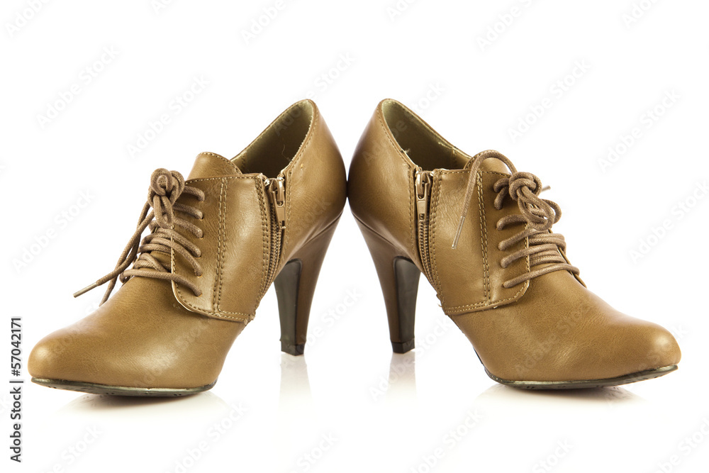 High heel women shoes on white background High heel women shoes on white background