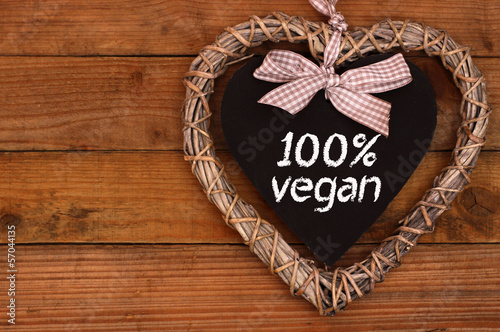 100% vegan Herzschild