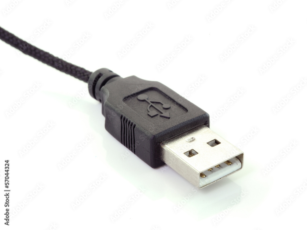 black usb plugs isolated on a white background black usb plugs isolated on a white background