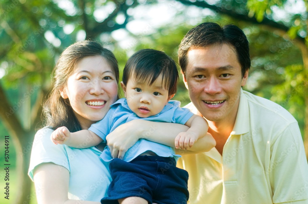Outdoor portrait of asian family Outdoor portrait of asian family