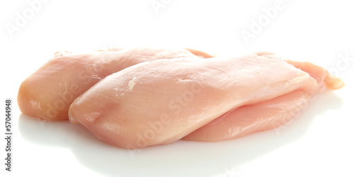 raw chicken meat, isolated on white