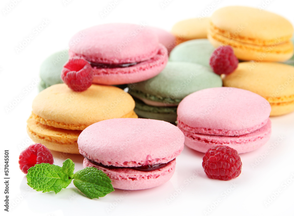 Gentle macaroons isolated on white Gentle macaroons isolated on white