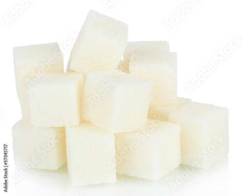 White sugar isolated on white