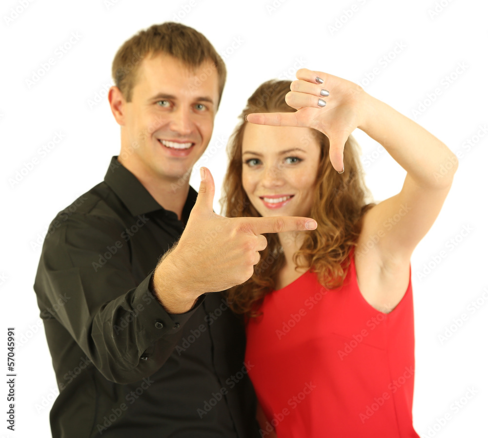 Young couple isolated on white Young couple isolated on white