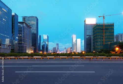 light trails on the street at dusk in guangdong,China