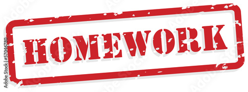 Homework Rubber Stamp Vector