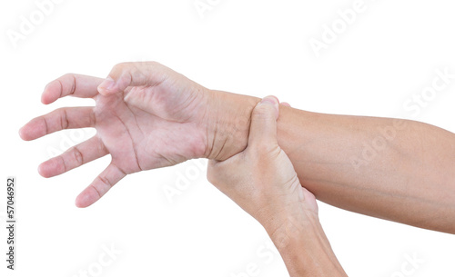 Hand bent isolated on white background, with clipping path