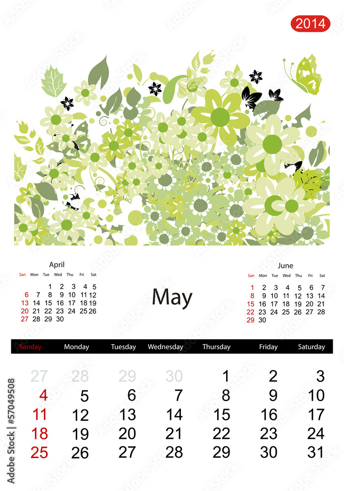 Floral calendar 2014, may