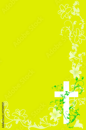 christian cross and plant  4