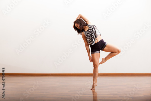 Pretty Hispanic jazz dancer photo