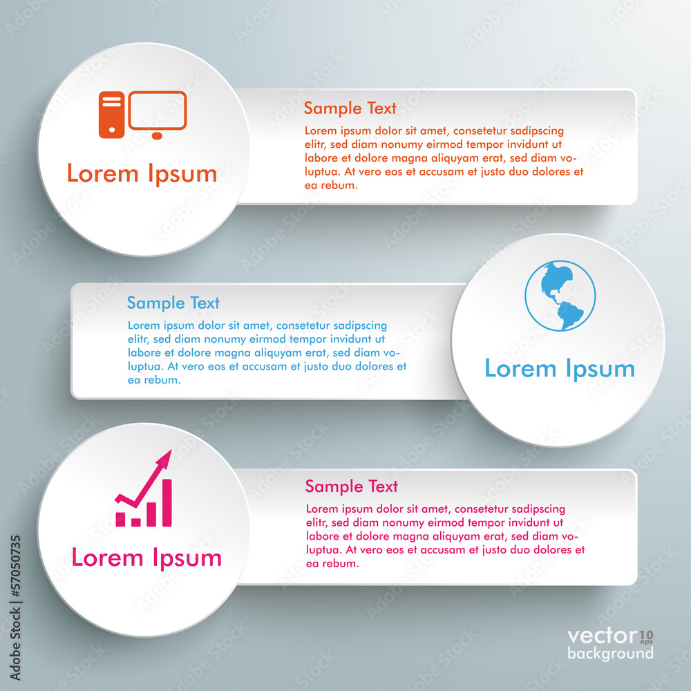 Three White Banners Infographic Three White Banners Infographic