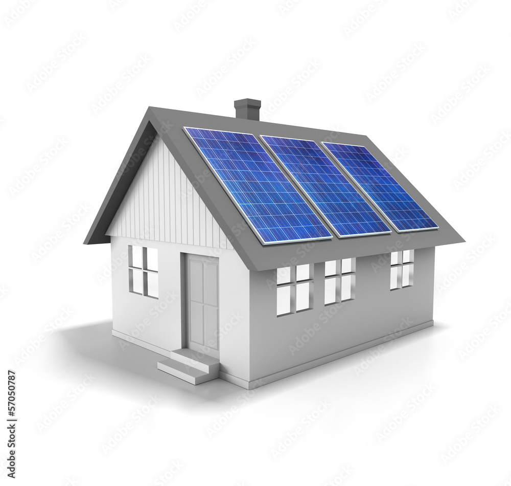 Symbolhaus mit Solarpanels Symbolhaus mit Solarpanels