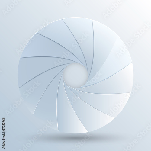 Vector illustration of black paper camera aperture