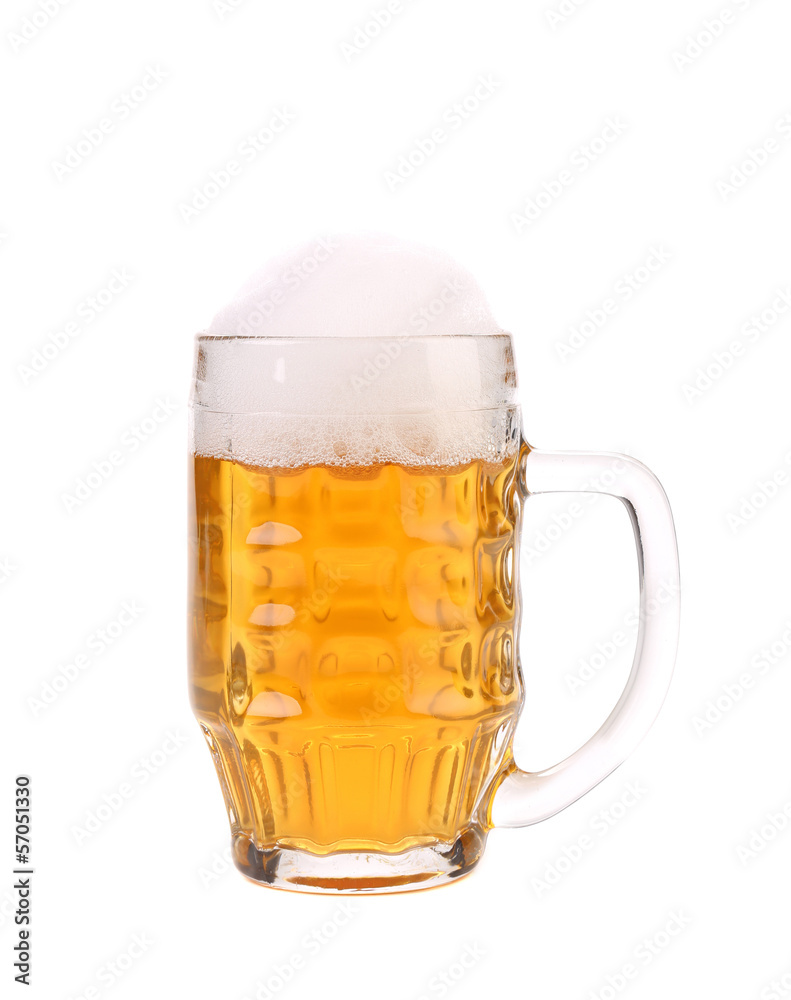 Big mug of golden beer. Big mug of golden beer.