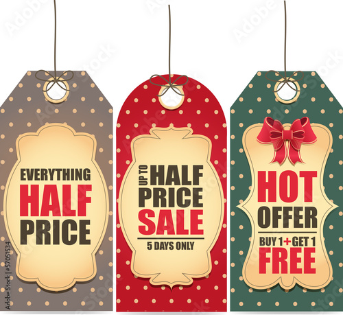 Holiday sale labels