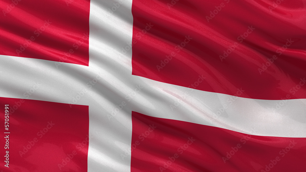 Flag of Denmark waving in the wind Flag of Denmark waving in the wind
