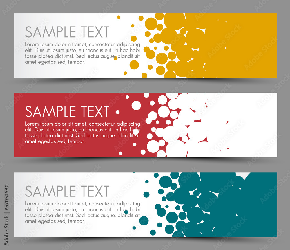 Simple colorful horizontal banners - with circle motive