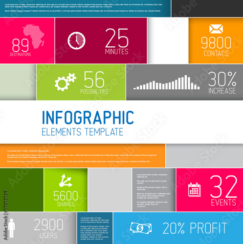 Vector abstract rectangles infographic template