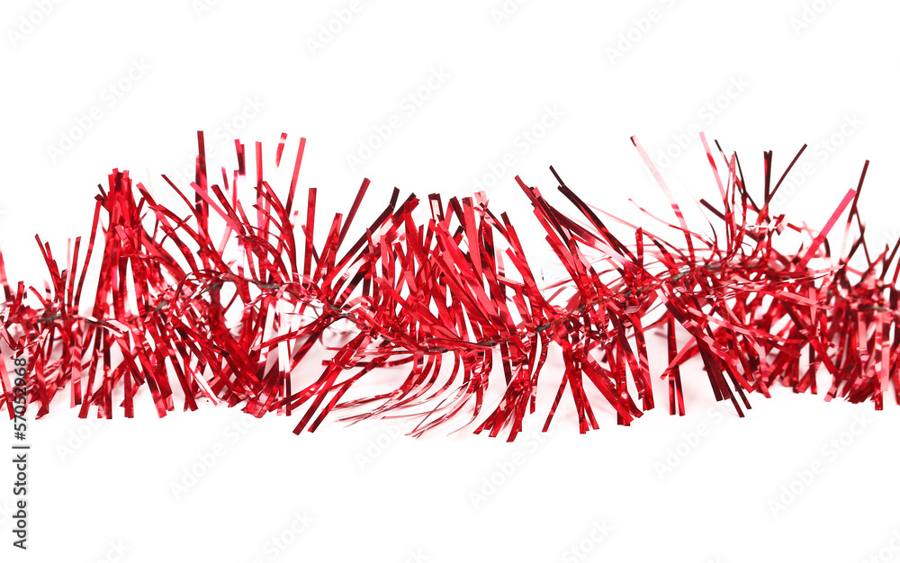 Naklejka premium Tinsel. Christmas decoration.