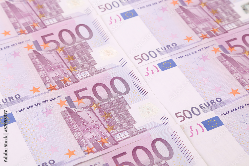 Close up of five hundred bills. Close up of five hundred bills.
