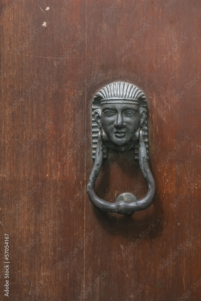 Italian door knocker: head of ancient Egyptian