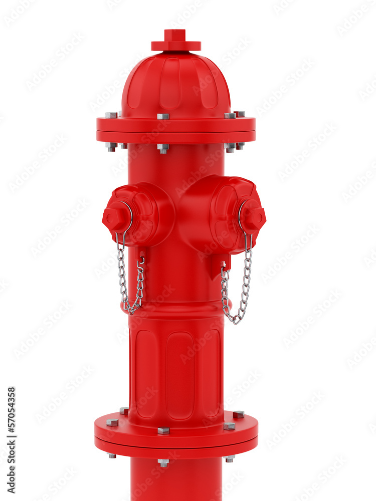 render of a red fire hydrant