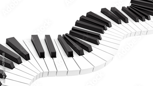 render of curvy piano keyboard