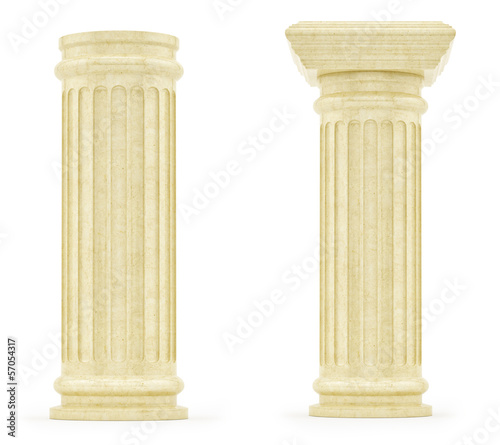 render of pillars, isolated on white