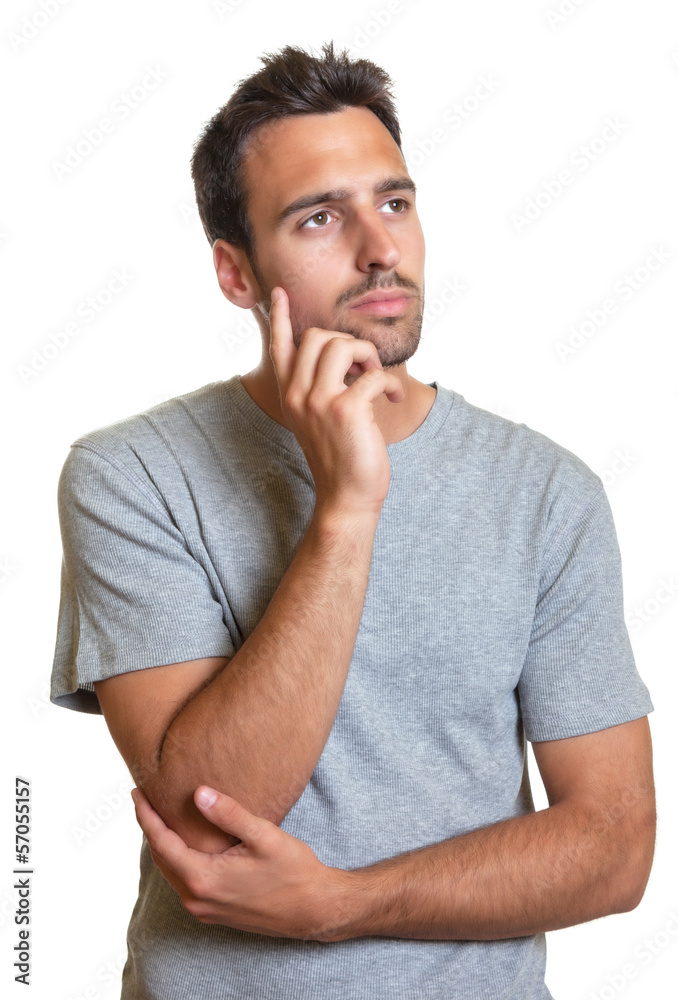 Thoughtful latin man