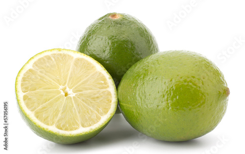 Fresh lime fruit Isolated on white background