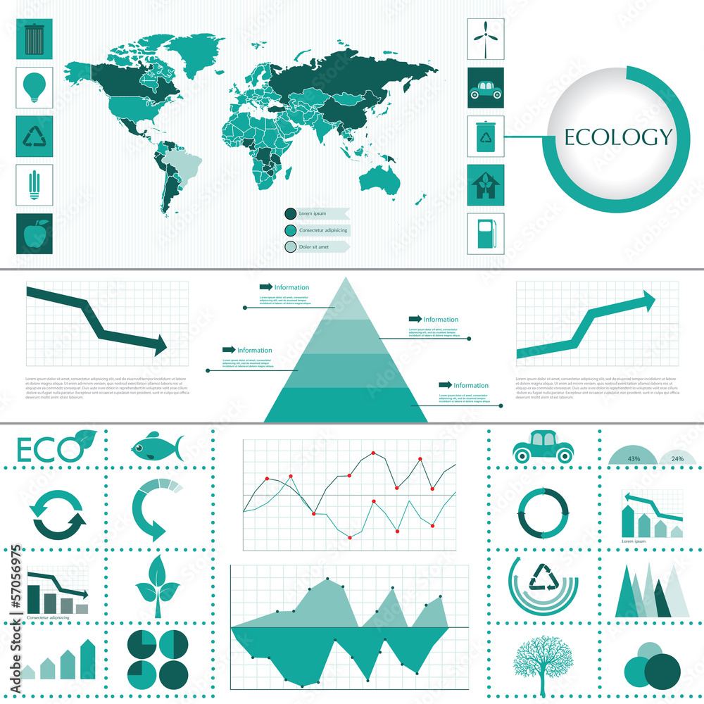 Obraz premium Ecology info graphics collection