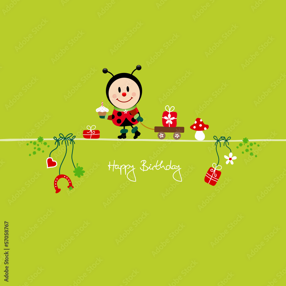 Ladybug Cake & Symbols Green Ladybug Cake & Symbols Green