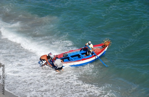 Pescadores en el mar