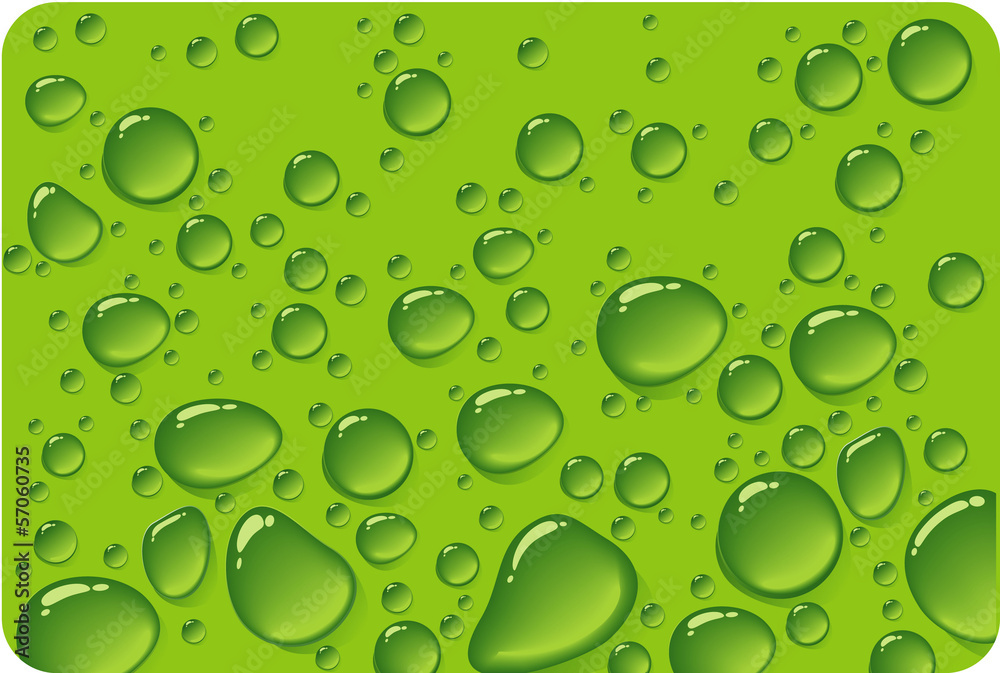 Green drops. Vector.