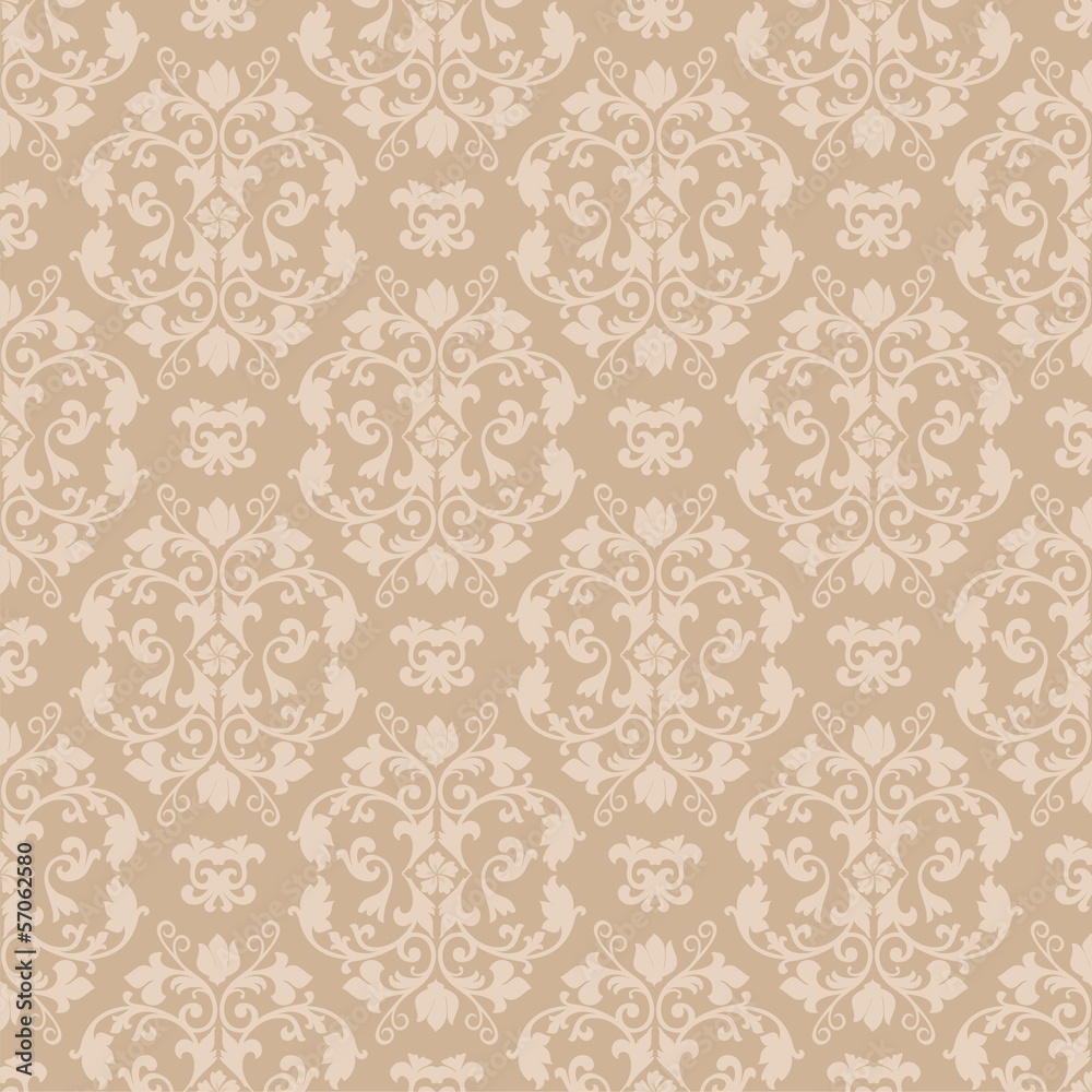 Vector seamless damask floral pattern