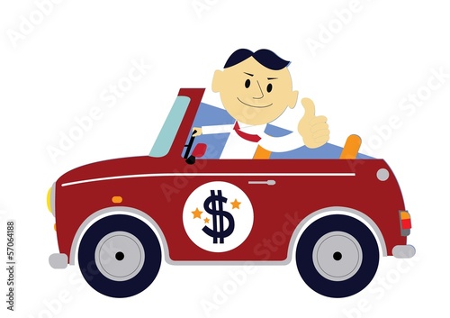 Business Concept Vector : Rich man's car