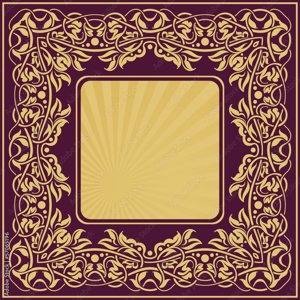 gold frame with floral ornamental