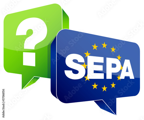 Speechbubbles "SEPA/Question" Green/Blue