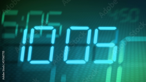 Accelerated digital clock, abstract background  (8am to 20).