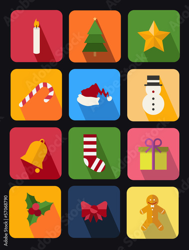flat icons set 11 chrismas theme