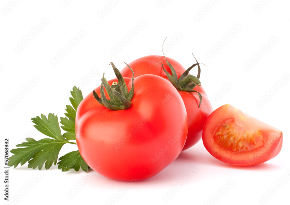 Tomato vegetables and parsley leaves still life Tomato vegetables and parsley leaves still life