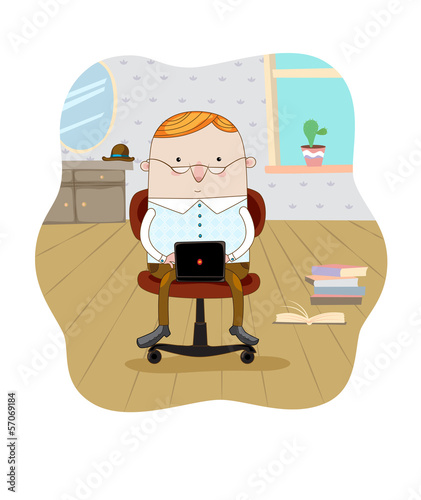 Businessman with laptop