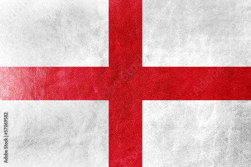 England Flag painted on leather texture #57069582