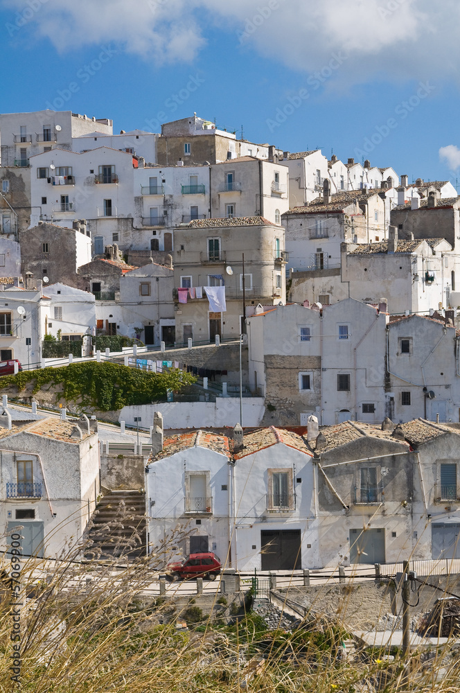 Panoramic view of Monte Sant'Angelo. Puglia. Italy.