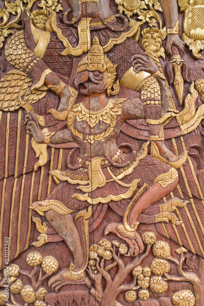 Thai style carving a garuda